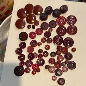 Assorted Vintage Burgundy Red Buttons